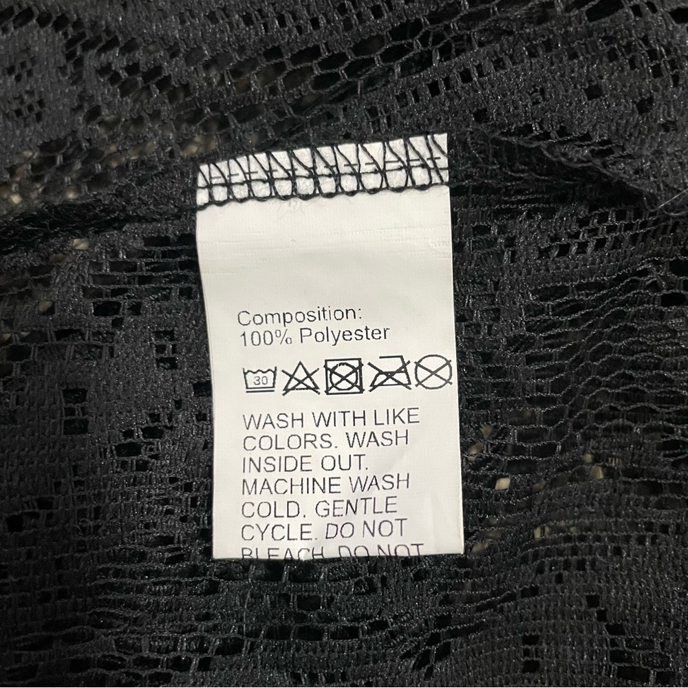 Black Lace With Fringe Kimono Size 6 - Picture 6 of 7